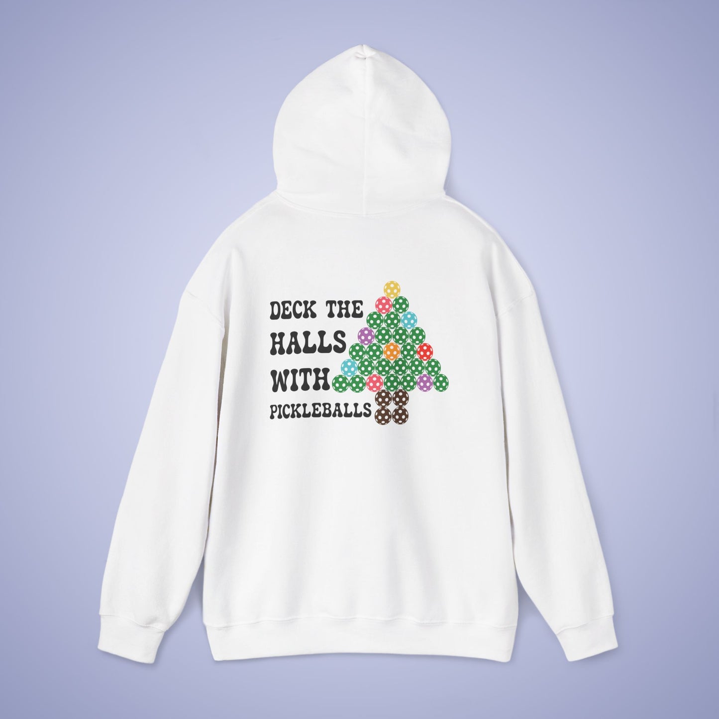 Deck the Halls with Pickleballs Christmas Hoodie Graphic Design Sweatshirt