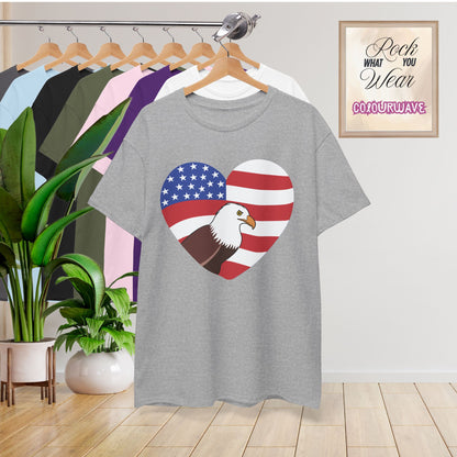 American Eagle Heart 250 Years of Freedom USA Celebration Unisex T Shirt