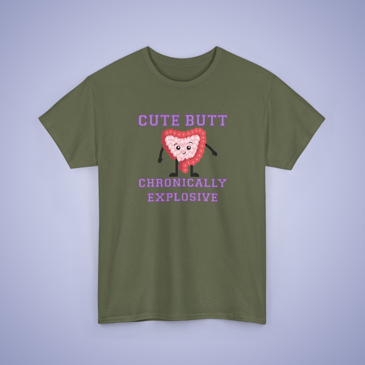 Cute Butt Chronically Explosive Graphic Tee IBS Awareness Month Funny Unisex T Shirt