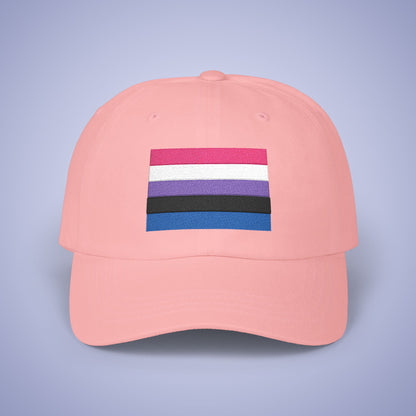 Gender Fluid Flag Pride Month Embroidered Classic Dad Cap Unisex Coloured Embroidery