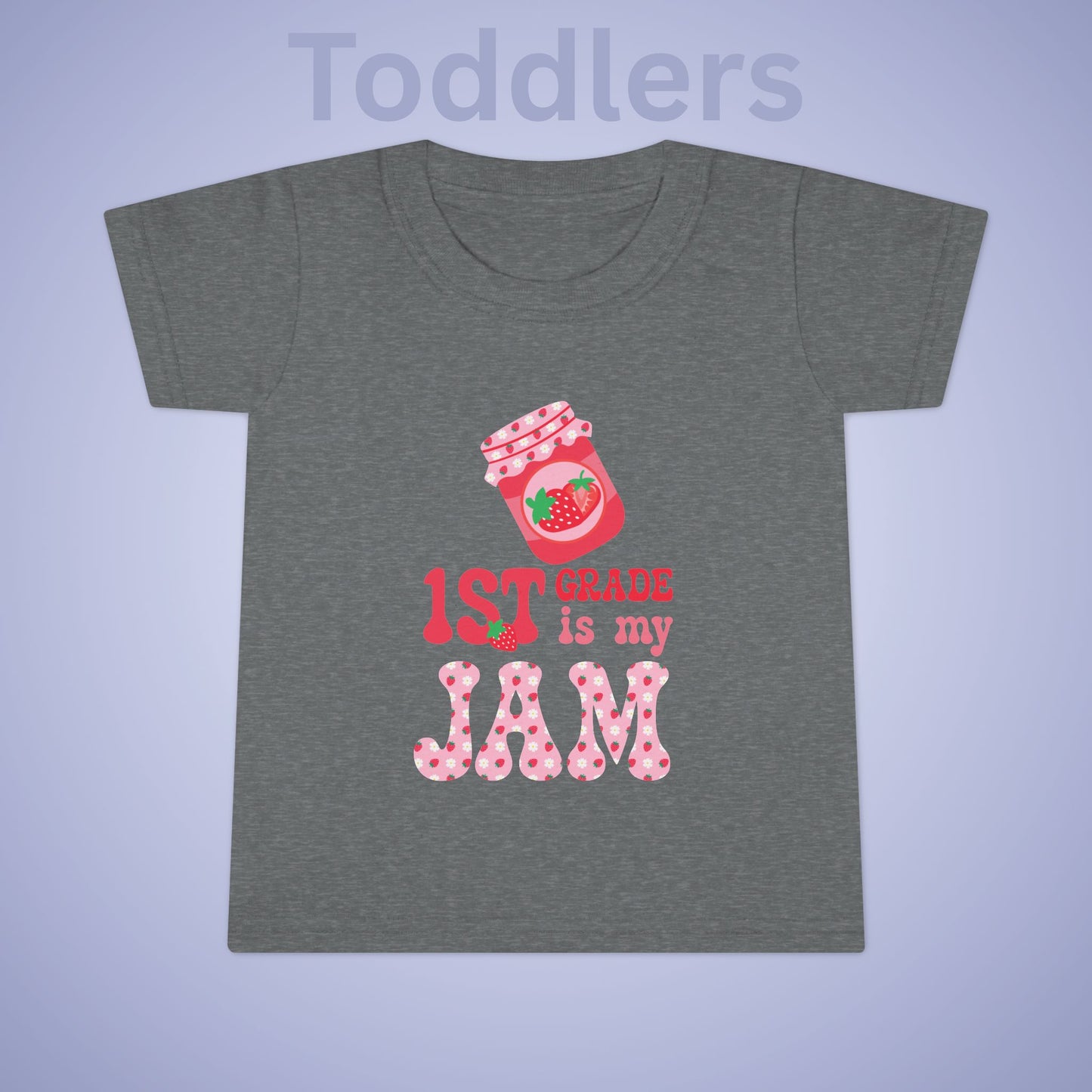 First Grade is my Jam Strawberry Kids Cotton T Shirt Back To School Toddler