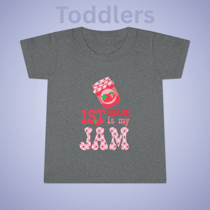 First Grade is my Jam Strawberry Kids Cotton T Shirt Back To School Toddler