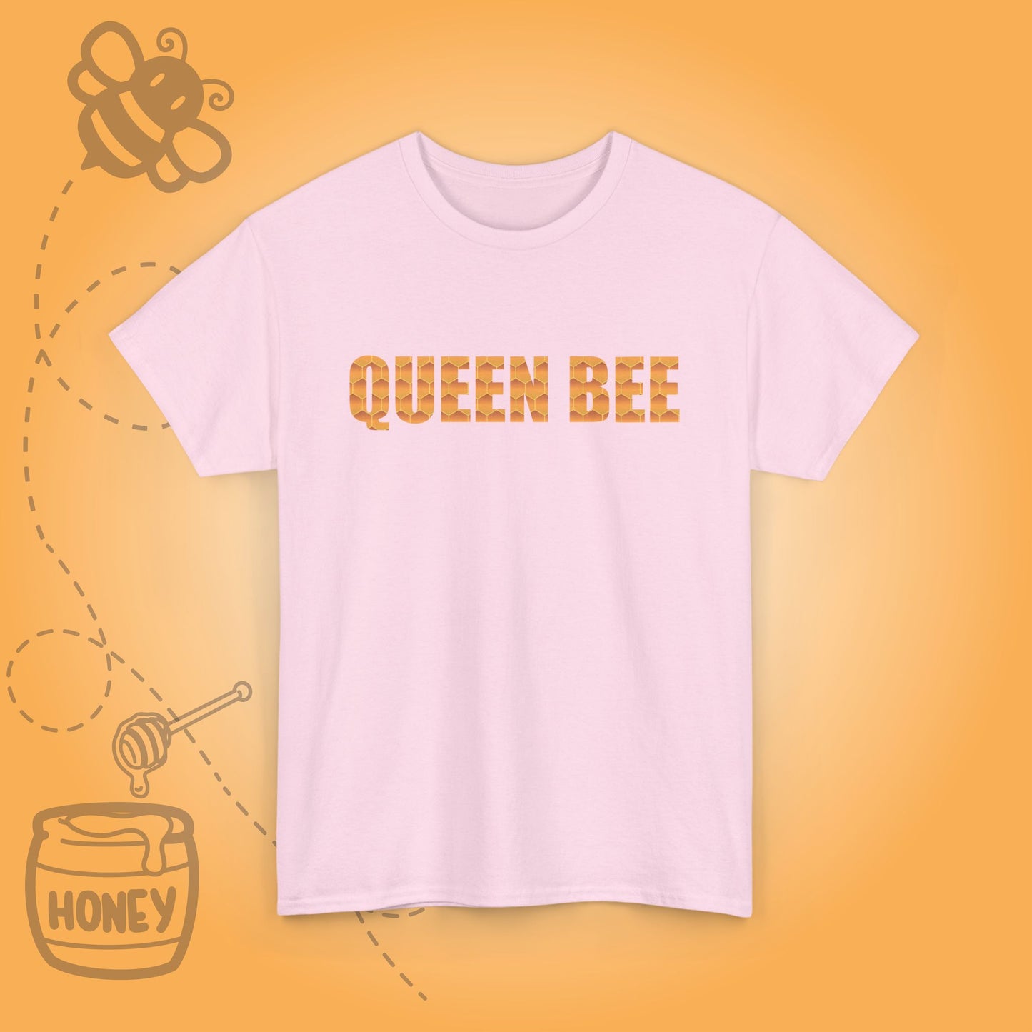 Queen Bee Sweet As Honey  Honeycomb Word Art Design Unisex T Shirt