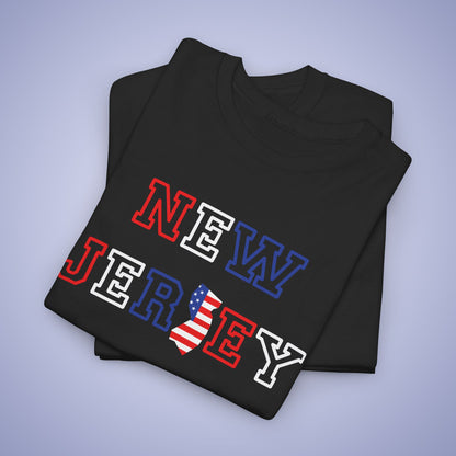 New Jersey Map Text Art Proud American Unisex T Shirt