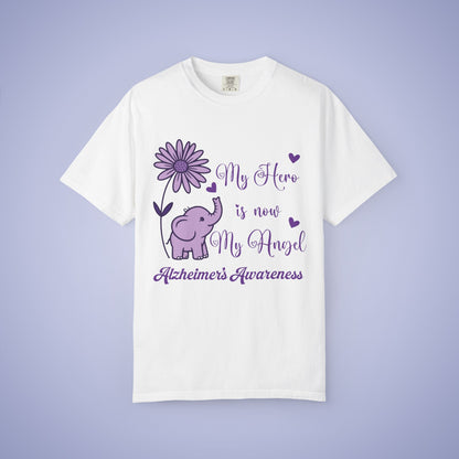 My Hero is Now My Angel Alzheimers Awareness Comfort Colors T Shirt Unisex