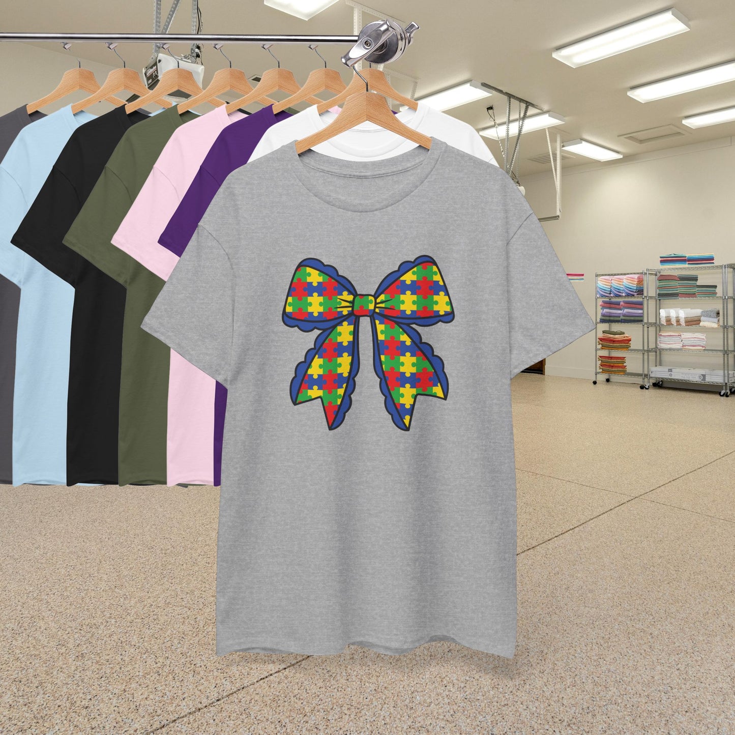 Coquette Bow Puzzle Graphic Love Needs No Words Autism Awareness Unisex T Shirt