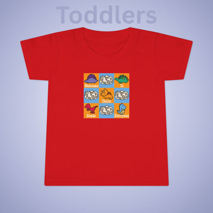 Third Grade Fun Dinosaurs Kids Cotton T Shirt Back To School Toddler