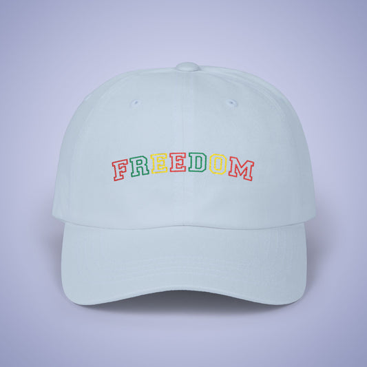 Freedom Juneteenth Embroidered Classic Dad Cap Unisex Coloured Embroidery