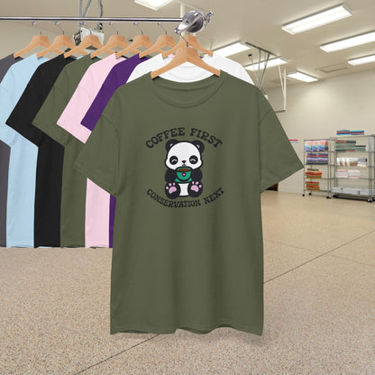 Coffee First Conservation Next National Panda Day Unisex T Shirt