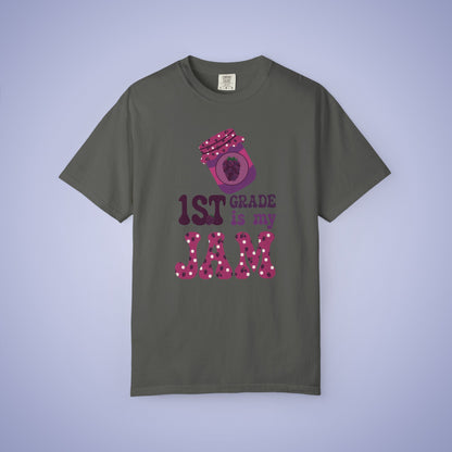 First Grade is my Jam Blackberry Teacher T Shirt Comfort Colors Unisex Back to School