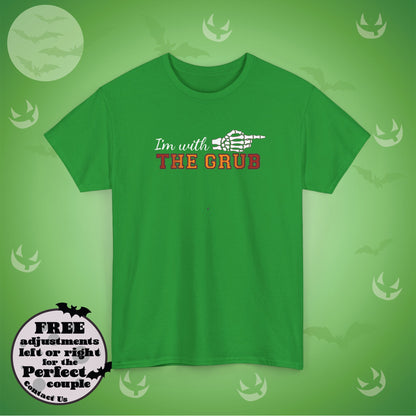 Im With THE GRUB Couple Matching T-Shirt | Skeleton Halloween Design