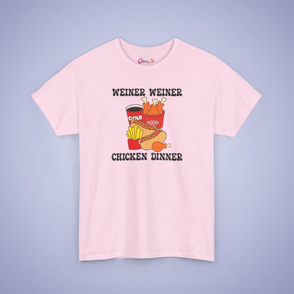 Weiner Weiner Chicken Dinner Funny Hot Dog T-Shirt | Hot Dog Lover Gift Black