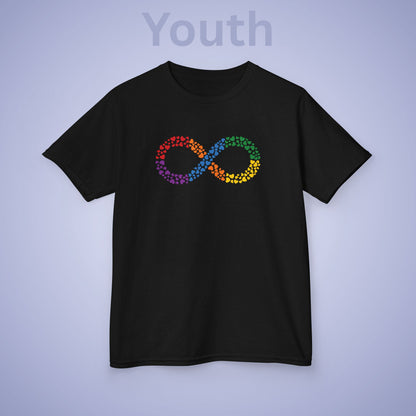 Infinity Hearts Graphic Neurodiversity Autism Awareness Cotton Youth T Shirt