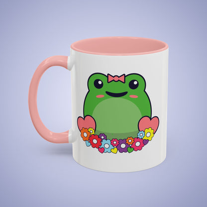 Flower Frog Lover Gift Coffee Mug Ceramic