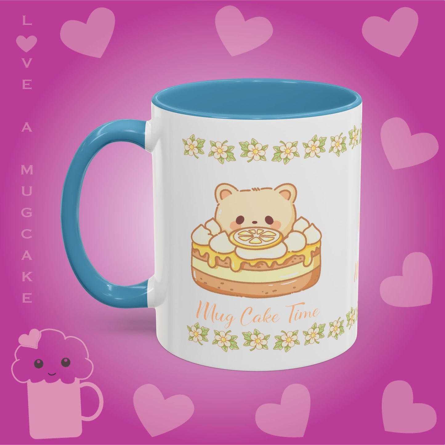 Lemon Mugcake Mug with Recipe Cute Character