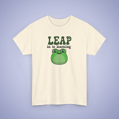 Leap into Learning Graphic Tee Frog Lover Funny Teacher Unisex T Shirt