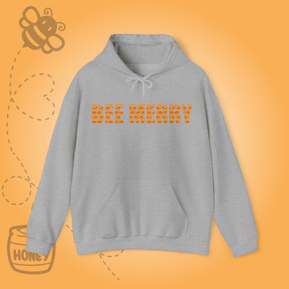 Bee Merry Sweet As Honey Honeycomb Word Art Design Hoodie Sweatshirt