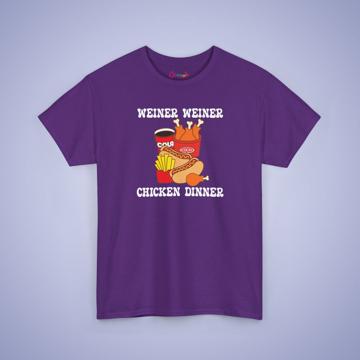 Weiner Weiner Chicken Dinner Funny Hot Dog T-Shirt | Hot Dog Lover Gift White