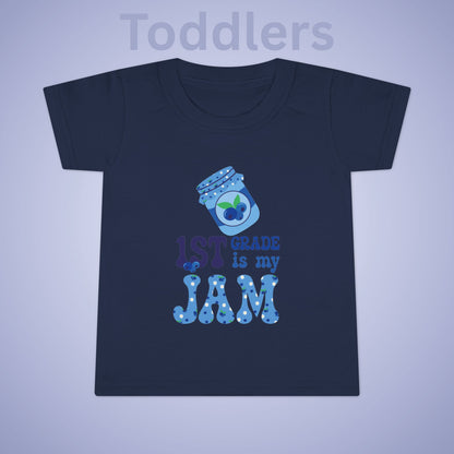 First Grade is my Jam Blueberry Kids Cotton T Shirt Back To School Toddler