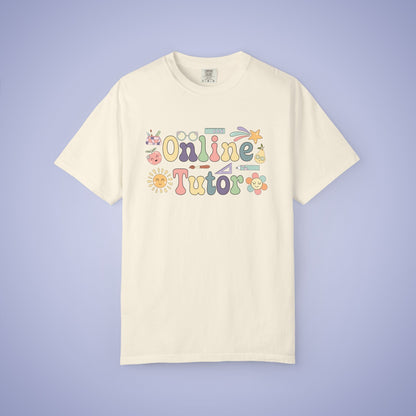 Online Tutor Teacher T Shirt Retro Comfort Colors Unisex Back to School