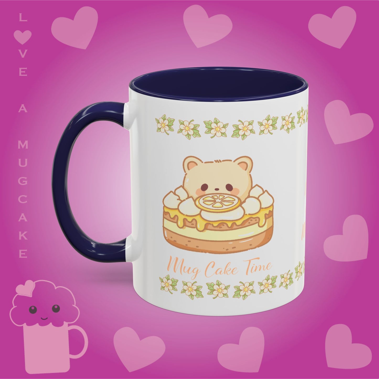 Lemon Mugcake Mug with Recipe Cute Character