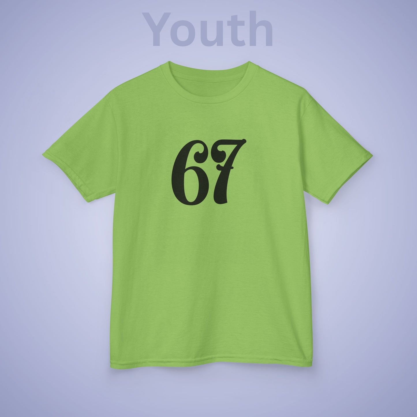 Calligraphy 67 Tee Fun Trending Kids Cotton T Shirt Six Seven Youth