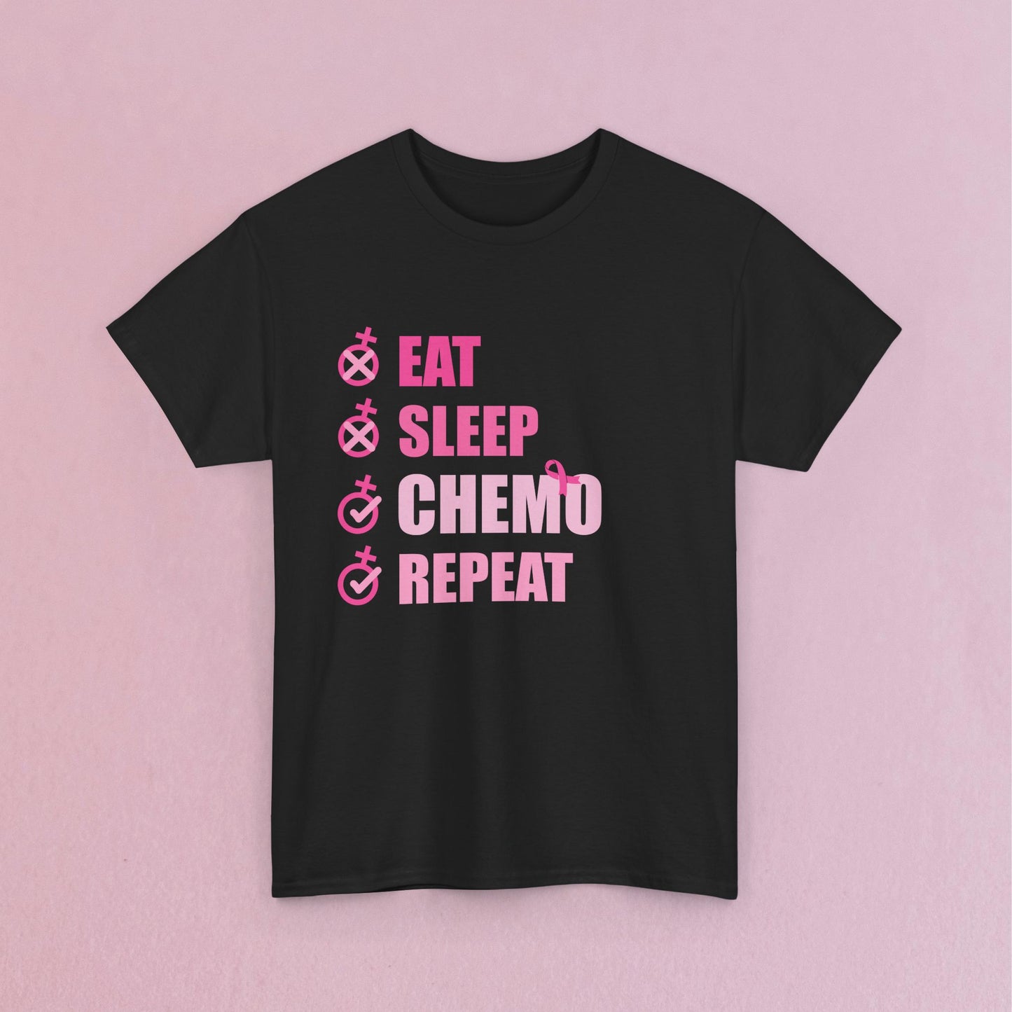 Eat Sleep Chemo Repeat Breast Cancer Survivor Unisex T Shirt