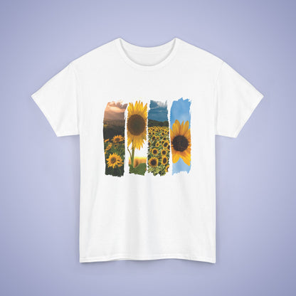 Sunflower Lover Spring Brush Stroke Photographic Unisex Oversized T Shirt