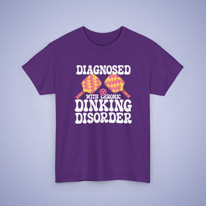 Diagnosed with a Chronic Dinking Disorder Funny Doctor Pickleball T Shirt White Graphic Design