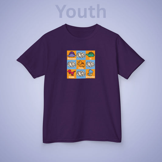 Fifth Grade Fun Dinosaurs Kids Cotton T Shirt Back To School Youth
