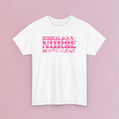 Surgical Nurse Doodle Art Breast Cancer Support Doctor Nurse Unisex T Shirt