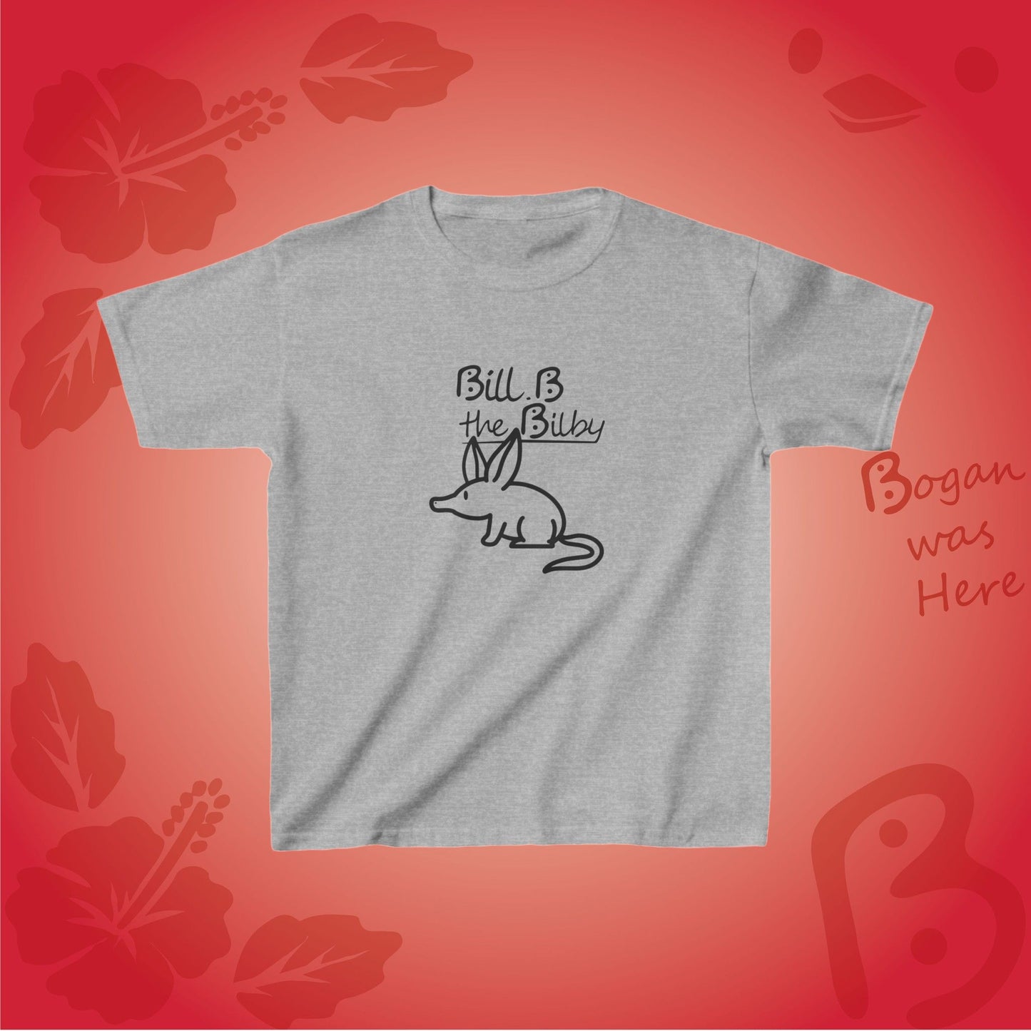 Bill B the Cute Bilby Bogan's Design Kids Tshirt