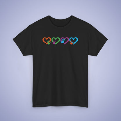 Hearts and Hands Graphic Unity Day Teachers T Shirt Unisex