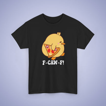 Pizza Lover F CAW F White Cute Funny Chick Unisex Chicken T Shirt