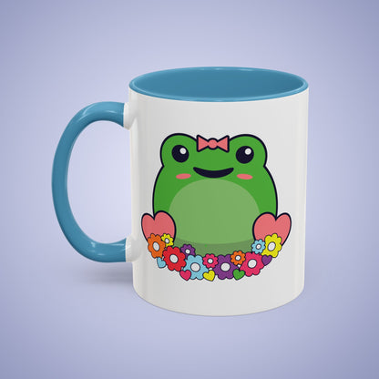 Flower Frog Lover Gift Coffee Mug Ceramic