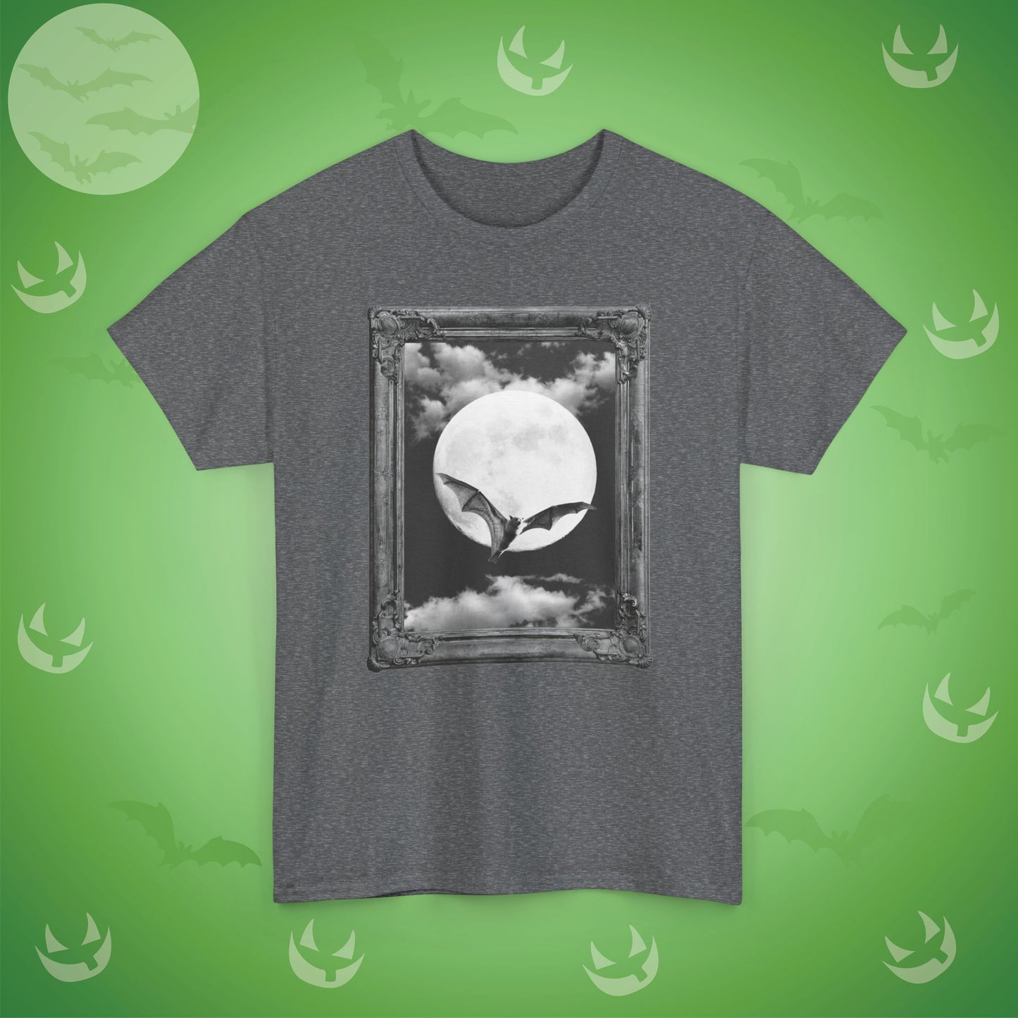 Bat Moon Spooky Halloween T-Shirt | Photographic Design