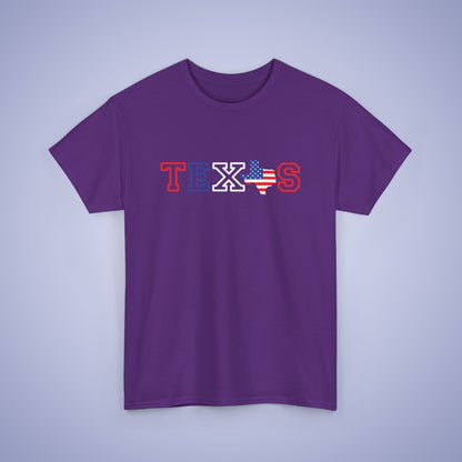 Texas Map Text Art Proud American Unisex T Shirt