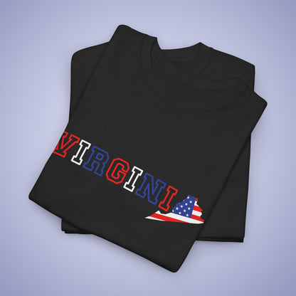 Virginia Map Text Art Proud American Unisex T Shirt