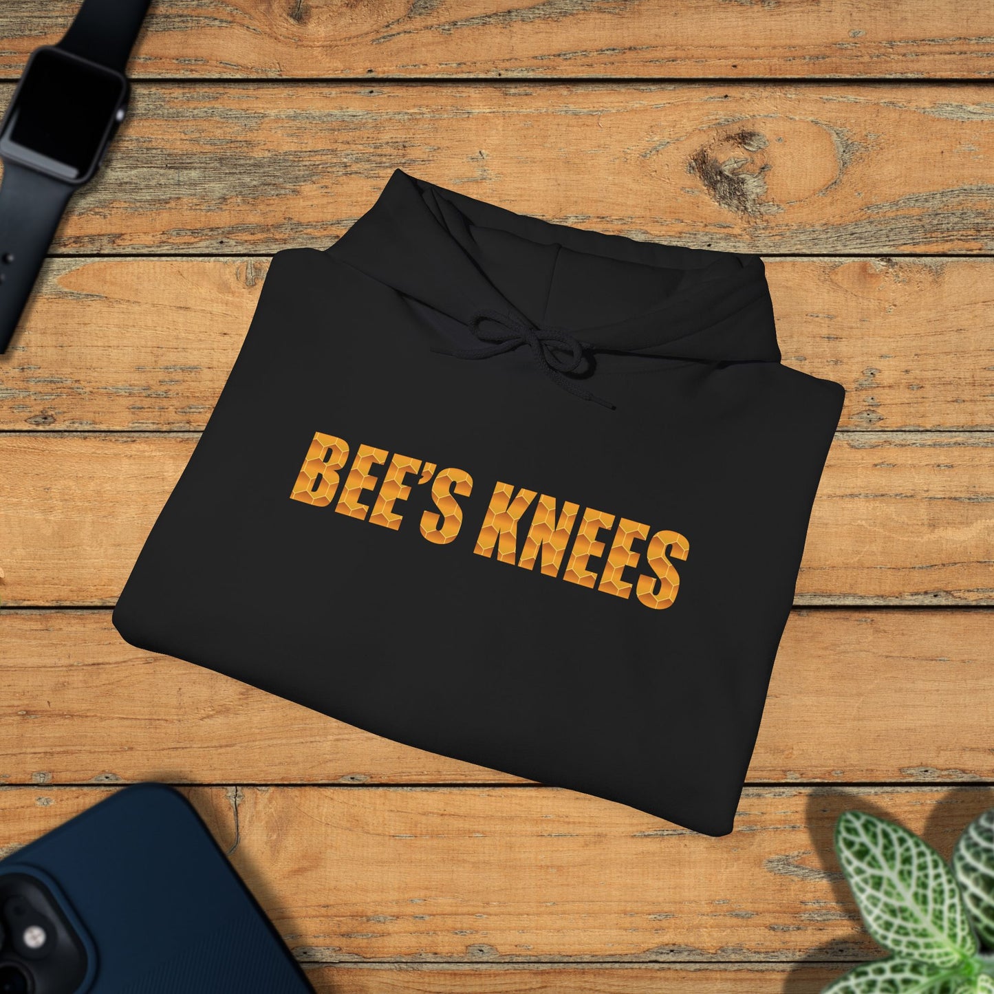 Bees Knees Sweet As Honey Honeycomb Word Art Design Hoodie Sweatshirt