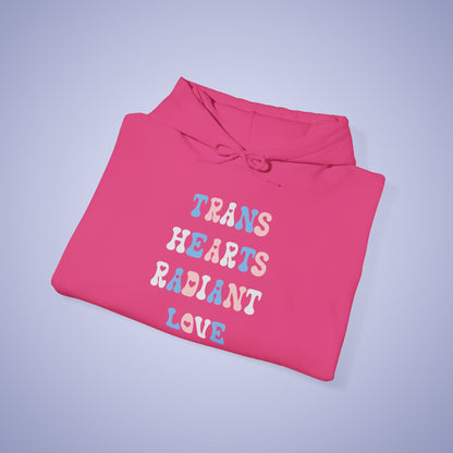 Trans Hearts Radiant Love Hoodie | Transexual Pride Month Hooded Sweatshirt
