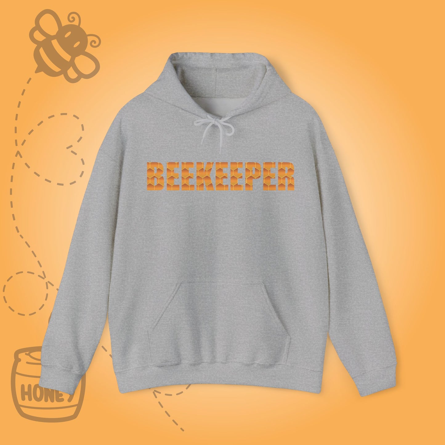 Beekeeper Sweet As Honey Honeycomb Word Art Design Hoodie Sweatshirt