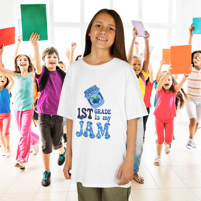 First Grade is my Jam Blueberry Kids Cotton T Shirt Back To School Youth