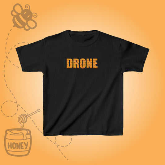 Drone Sweet As Honey  Honeycomb Word Art Design Kids Tshirt