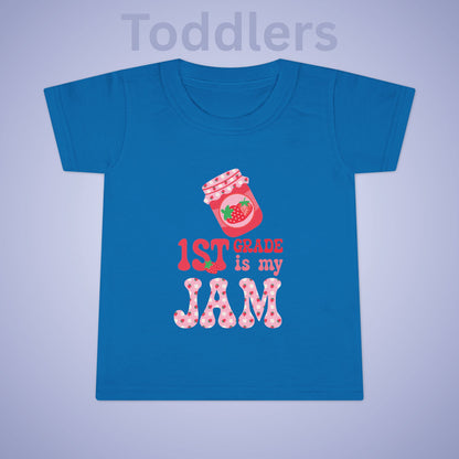 First Grade is my Jam Strawberry Kids Cotton T Shirt Back To School Toddler