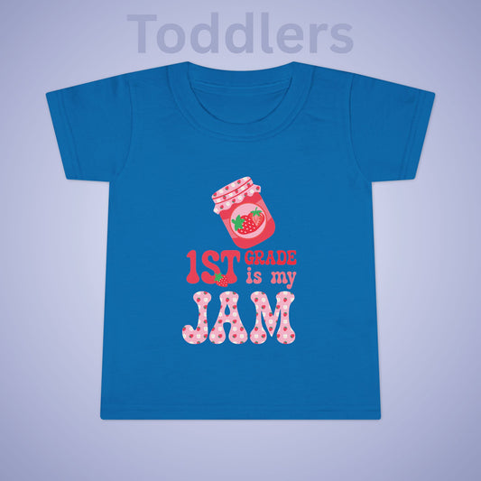 First Grade is my Jam Strawberry Kids Cotton T Shirt Back To School Toddler