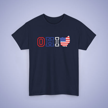 Ohio Map Text Art Proud American Unisex T Shirt
