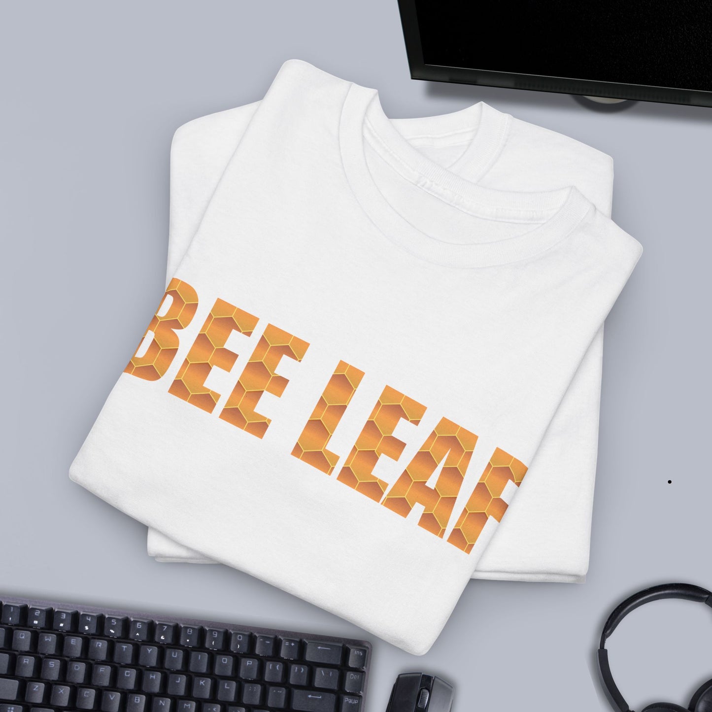 Bee Leaf Sweet As Honey Honeycomb Word Art Design Unisex T Shirt