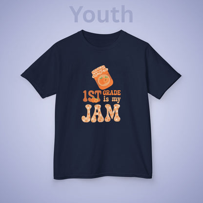 First Grade is my Jam Apricot Kids Cotton T Shirt Back To School Youth