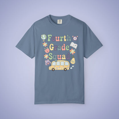 Fourth Grade Squad Retro Fun Teacher T Shirt Comfort Colors Unisex Back to School