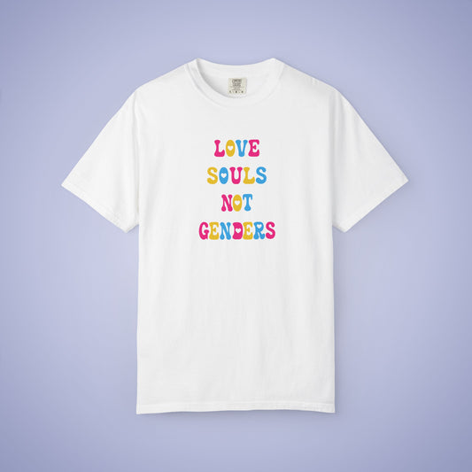 Love Souls Not Gender Pansexual LGBT Pride Month Comfort Colors T Shirt Unisex